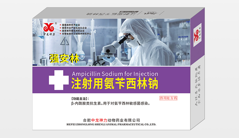 【中龙神力】2g注射用氨苄西林钠 头孢猪丹毒子宫炎10支/盒